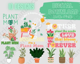 Plant Mom SVG digitale download voor cricut, houtverbranding, t-shirts en meer