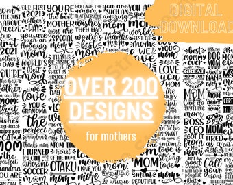 ENORME MEGA moeder, grootmoeder, Pet Mom-bundel voor cricut, houtverbranding, t-shirts en meer