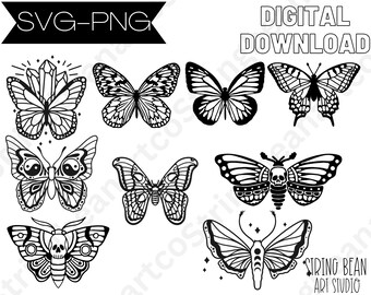 Butterfly and Moth svg digitale download voor cricut, houtverbranding, t-shirts en meer