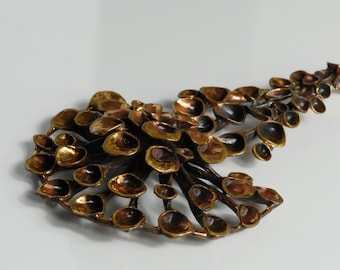 Hannu Ikonen. Vintage Modernist Reindeer Moss Bronze Pendant, Finland. Huge.  (B150)