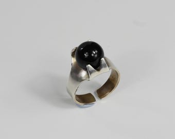 Vintage Scandinavian Modernist Sterling Silver Ring (B194)