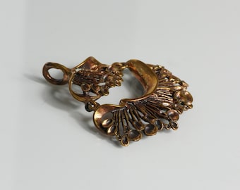 Hannu Ikonen. Vintage Modernist Reindeer Moss Bronze Pendant, Finland (B151)