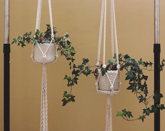 Handmade Cotton Rope Plant Hanger - 60in Macrame Style