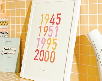 Custom Family Birth Year Print, Minimalist Wall Art (Digital Download)