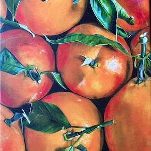 Orange Still Life Giclee Print: Kitchen Wall Art (16x20)