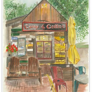 Camp 4 Coffee Watercolor Art Print: Crested Butte, Colorado (11x14”)