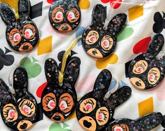 LATEX BUNNY hanging ornament