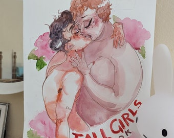 Tall Girls Rule OK - Original Watercolour Drawing