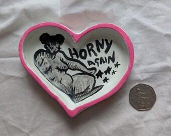 HRNY AGAIN - air dry clay trinket dish