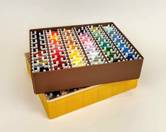 Large Embroidery Thread Organizer Box & Lid 96 Spools No Etsy