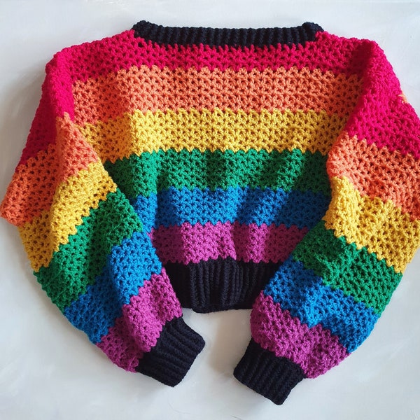 The Ziggy Jumper PDF Digital Crochet Pattern File / Sizes XS to 5XL / Cropped winter sweater