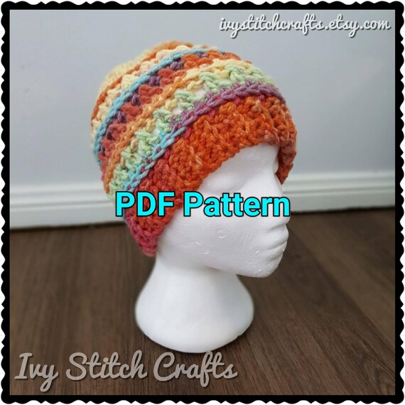 crochet kisses beanie pattern winter hat chunky yarn etsy