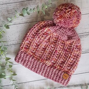 Emerson Beanie PDF Digital Crochet Pattern File / Adult, Child, Toddler and Baby sizes / Puff Stitch Winter Hat / PATTERN ONLY