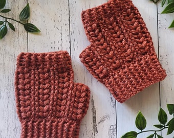 Edie Gloves PDF Digital Pattern File / Adult size / Puff Stitch Winter fingerless mittens / PATTERN ONLY