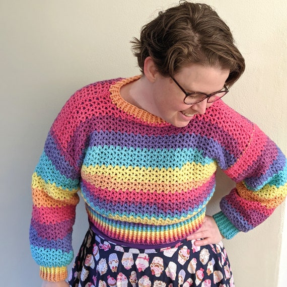 [CODEGRAPHY] 配色 STITCH JUMPER ★大人気★ The Ziggy Jumper PDF Digital Crochet Pattern File / Sizes XS