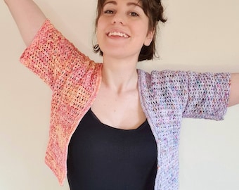 The Frankie Cardigan PDF Digital Crochet Pattern File / Sizes XS to 5XL / Cropped bolero cardigan / shrug