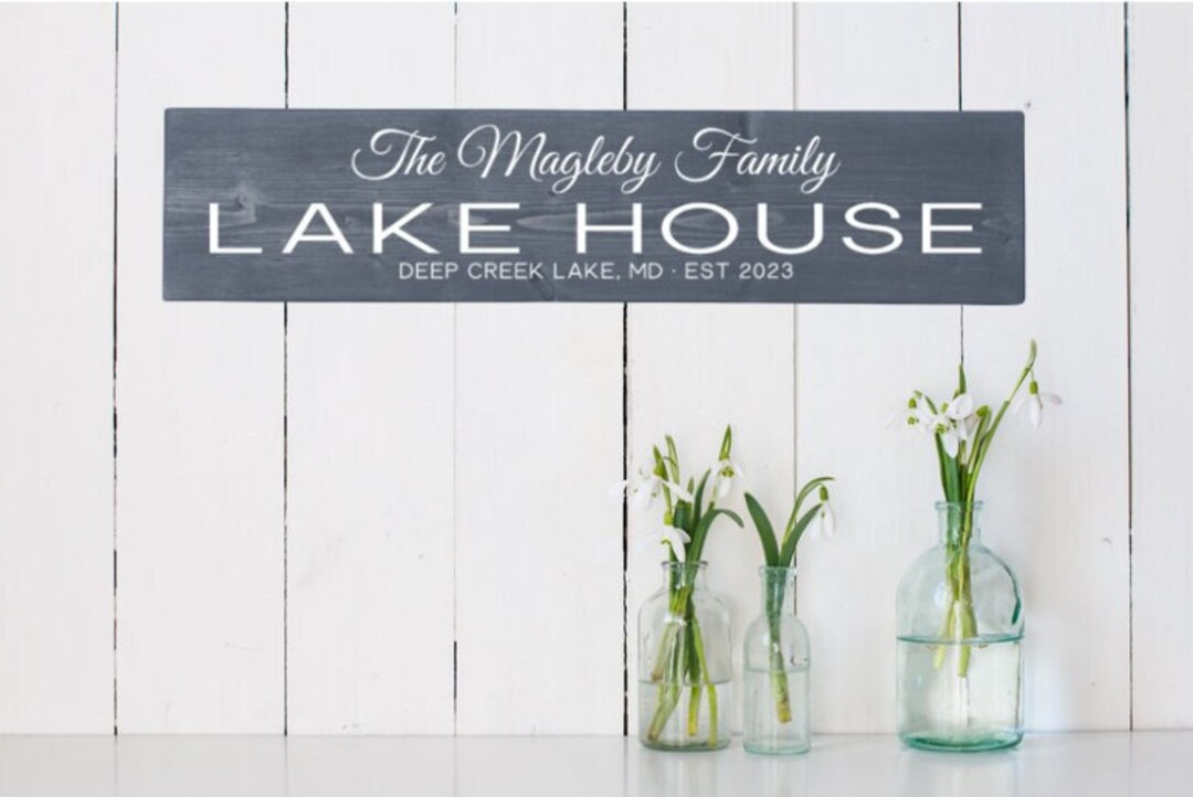 Lake House Sign, Custom Lake House Sign, Last Name Sign, Wooden