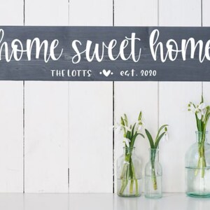 Home Sweet Home Farmhouse Sign, Wood Modern Farmhouse, Housewarming Gift, Farmhouse Decor, Living Room Art, New Home Gift, Family Name Sign