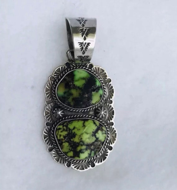 Rare Lime Green Turquoise Pendant
