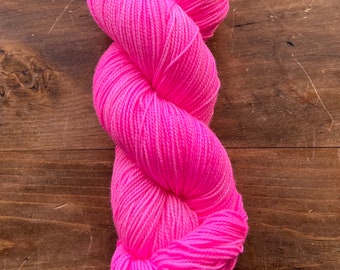hand dyed sock yarn 'tickled pink'
