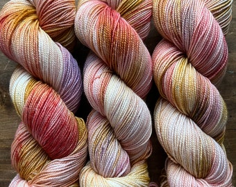 hand dyed sock yarn "the tea party"