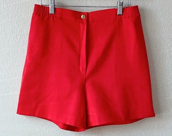 Vintage 80s does 50s Bright Red High Waist Nautical Pinup Shorts