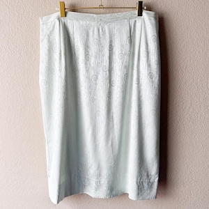 Vintage Y2K Mint Green Whimsical Abstract Print Pencil Skirt