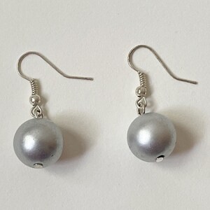 Orecchini pendenti con perle finte in argento vintage anni &#39;80/&#39;90