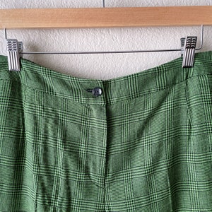 Vintage 70s/80s High Waist Green Plaid Pants image 4