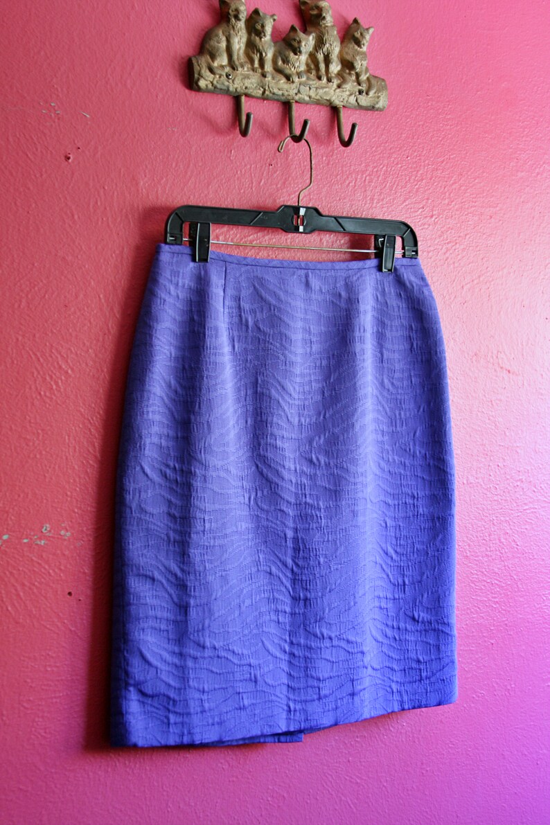 Y2K Purple Textured Animal Print High Waist Pencil Skirt