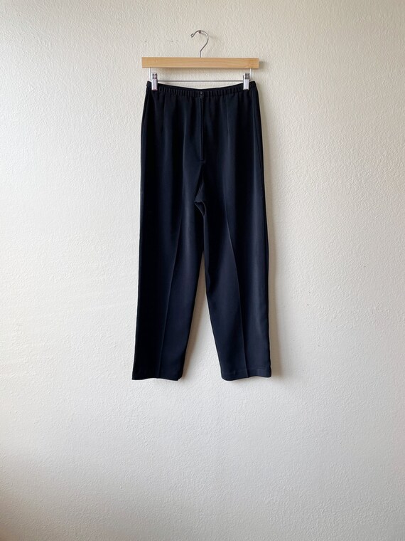 Vintage 80s/90s Black Front Pleat Straight Leg Trouser Pants - Etsy