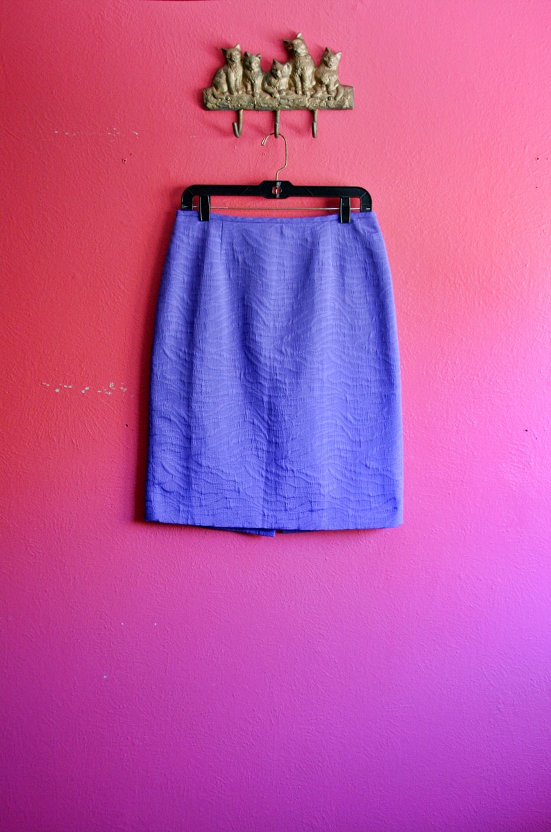 Y2K Purple Textured Animal Print High Waist Pencil Skirt