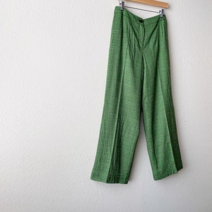 Vintage 70s/80s High Waist Green Plaid Pants image 3