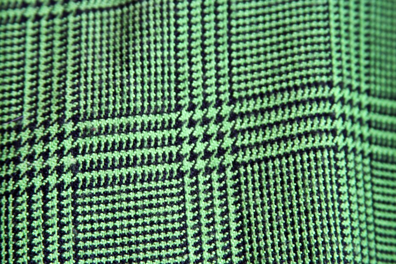 70s Vintage Green and Black Skater Punk Plaid High Rise Pants