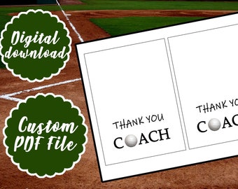 Thank you Coach- Volleyball- IMMEDIATE DOWNLOAD- Digital Card