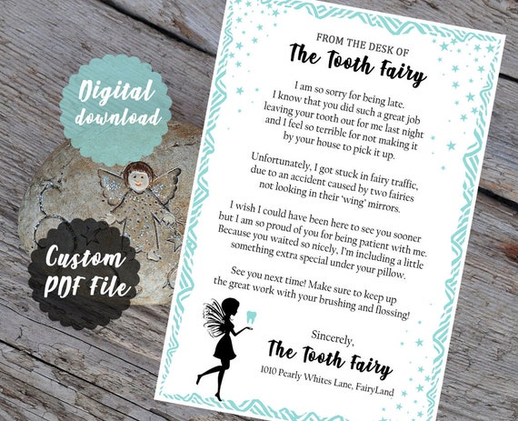 Tooth Fairy Didnt Come Letter Immediate Download Tooth Etsy