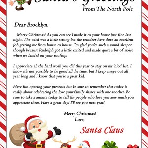 Santa Christmas Morning Letter INSTANT DOWNLOAD PDF image 2