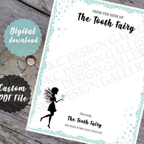 Tooth Fairy Letterhead- Tooth fairy Letter BLANK PRINTABLE PDF