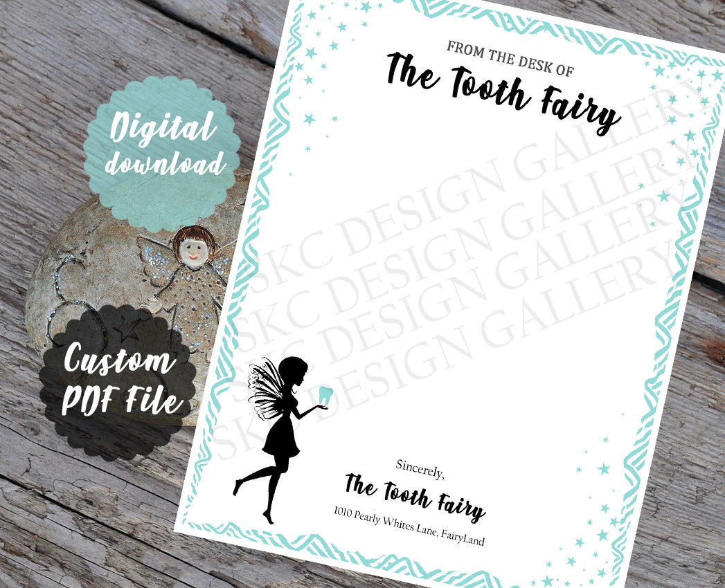 Tooth Fairy Letterhead Tooth Fairy Letter BLANK PRINTABLE PDF (Download