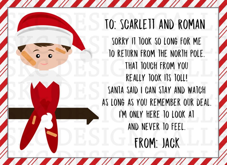 Touched Magic Elf Letter Elf Got Touched Letter Custom PDF Etsy