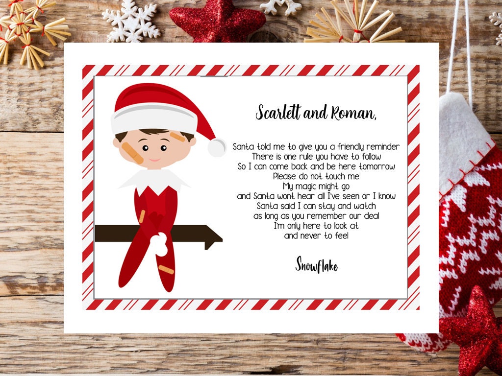 Elf No Touch Reminder Magic Elf Letter INSTANT DOWNLOAD Etsy