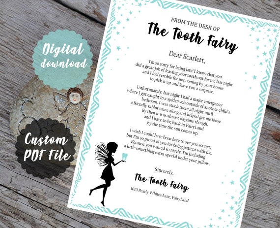 Tooth Fairy Didnt Come Letter Tooth Fairy Forgot Letter Etsy