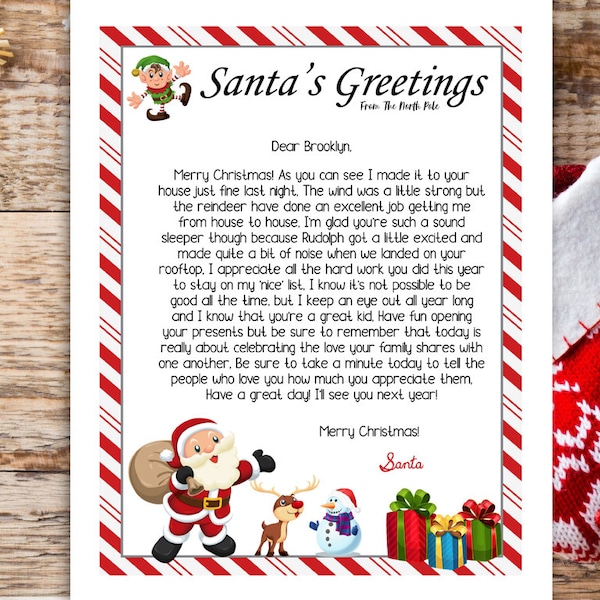 Santa Christmas Morning Letter* INSTANT DOWNLOAD PDF