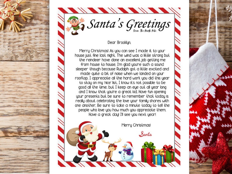 Santa Christmas Morning Letter INSTANT DOWNLOAD PDF zdjęcie 1