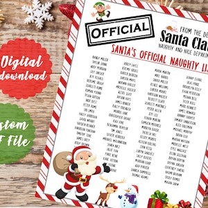 Santa's Naughty List- Personalized DIGITAL PDF DOWNLOAD* Custom Naughty list