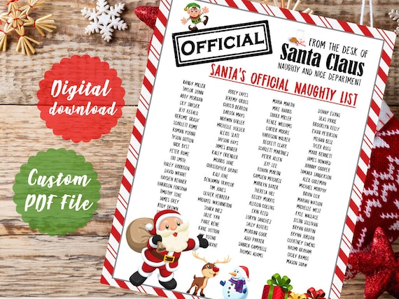 Santa's naughty on sale and nice list