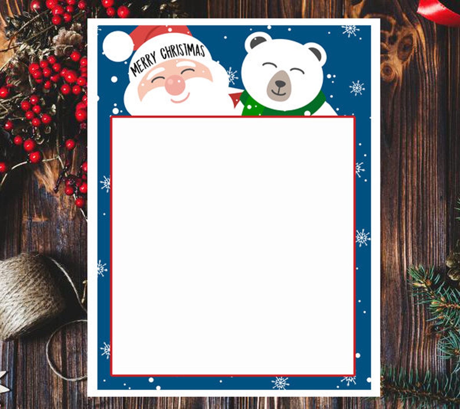 Blank Christmas Letterhead *printable PDF *instant Download - Etsy