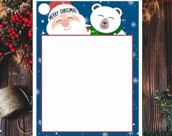 Blank Christmas Letterhead *Printable PDF *Instant download