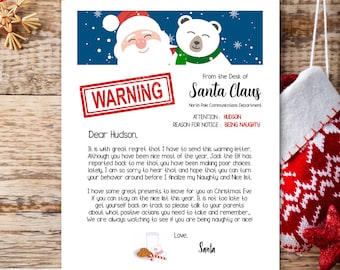 A4 Personalised Christmas letter from Santa with glitter design Fast Postage 