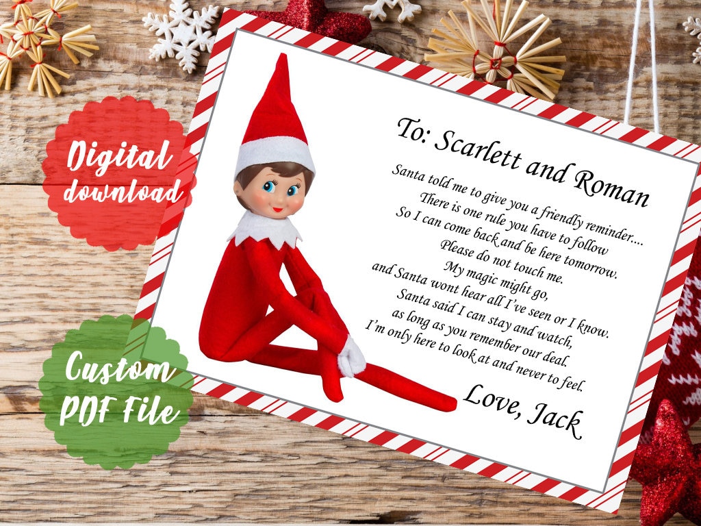 Printable Elf On The Shelf Touched Letter